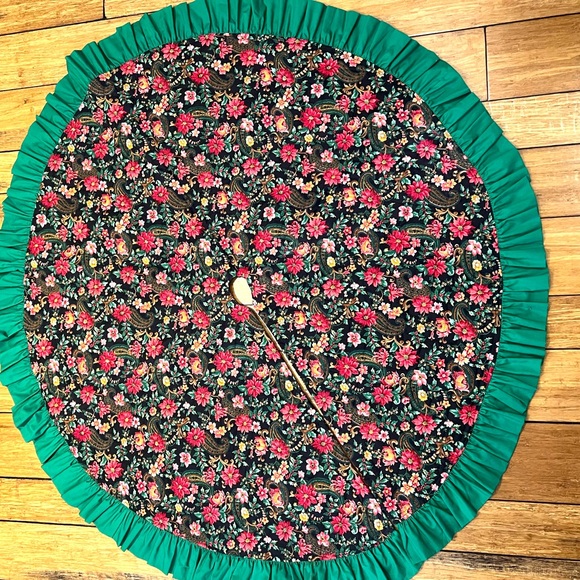 Christmas tree skirt reversible handmade holiday decor - Picture 2 of 6
